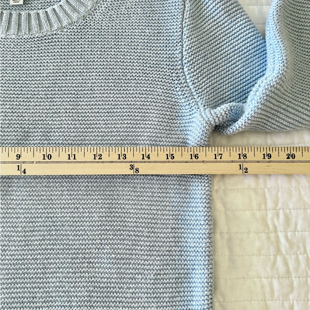 J.Crew Mercantile Blue Knit Sweater XS Soft Cotton Merino Crewneck Minimalist - Picture 7 of 8